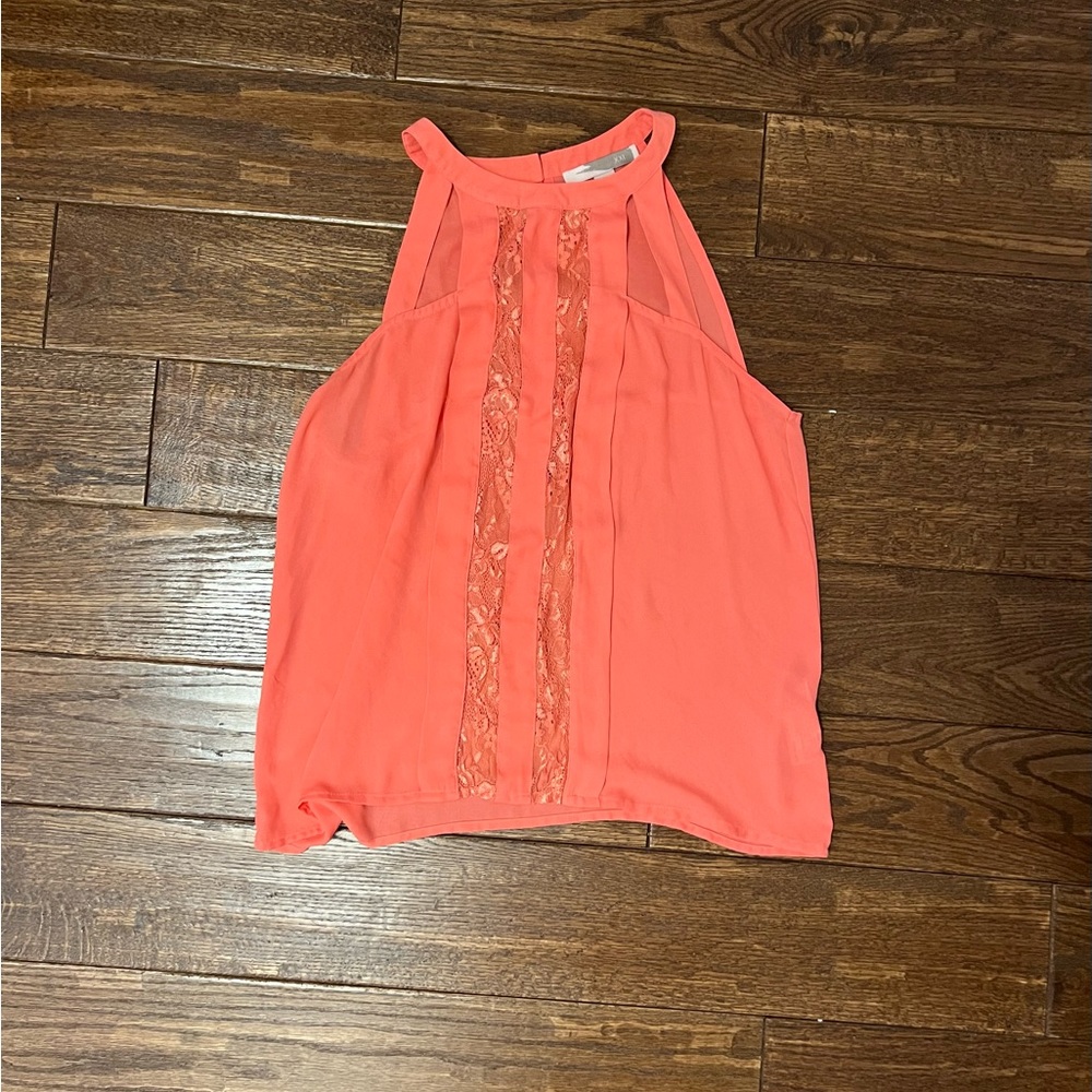 Peach/Salmon Colored Lace Flowy Tank Top